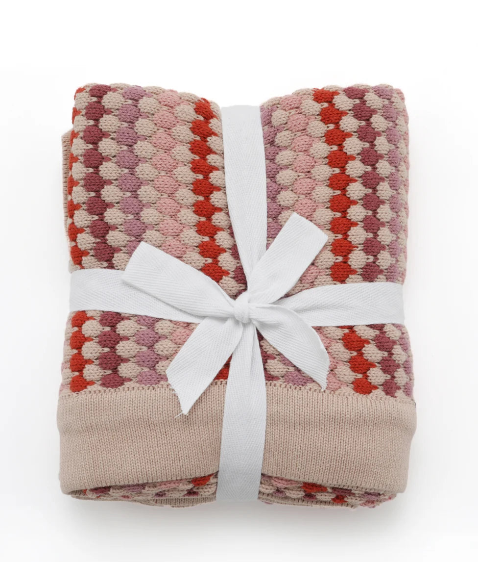 Confetti Stripe Baby Blanket - Pink