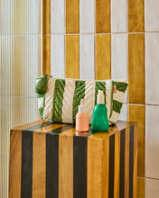 Moss Stripe Velvet Toiletry Bag