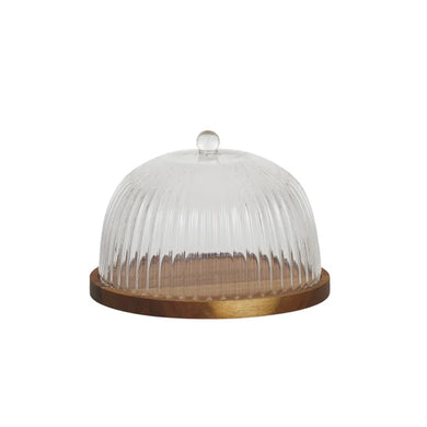 Bosco Glass/ Wood Cheese Dome 22x15cm