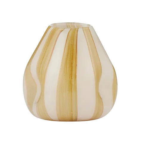 Alice Glass Vase Squat - Ivory/Mustard
