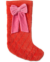 Christmas Bow Velvet Stocking