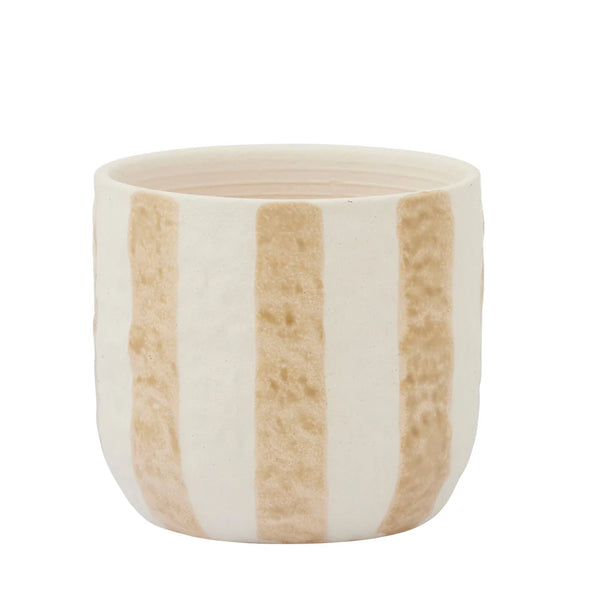 Rayas Ceramic Pot - Taupe