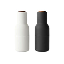Salt and Pepper Grinders, Ash Carbon + Walnut Lid