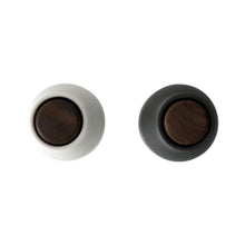 Salt and Pepper Grinders, Ash Carbon + Walnut Lid