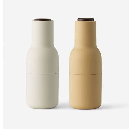 Salt + Pepper Grinders, Barley + Walnut Lid