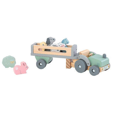 Wooden Tractor with Farm animals