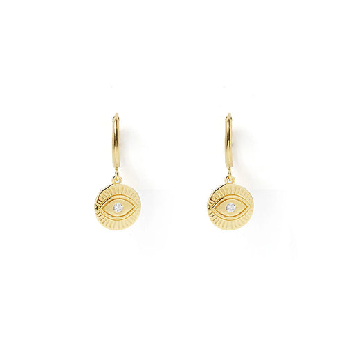 Protective Eye Gold Huggie Earrings