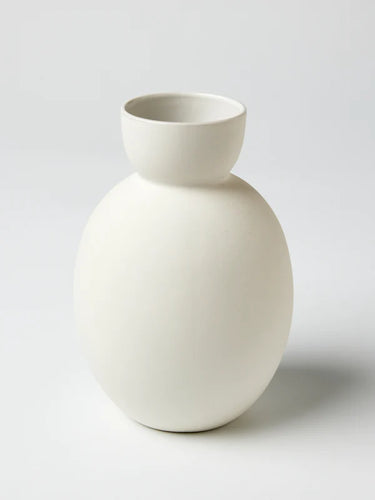 Happy Vase Round Pure White