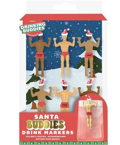 Santa Buddies Drink Markers Set Of 4