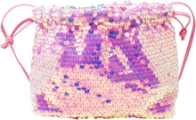 Mermaid Pink Sequin Cross Body Drawstring Bag