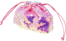 Mermaid Pink Sequin Cross Body Drawstring Bag