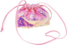 Mermaid Pink Sequin Cross Body Drawstring Bag