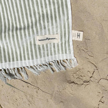 Beach Towel- Laurens Sage Stripe