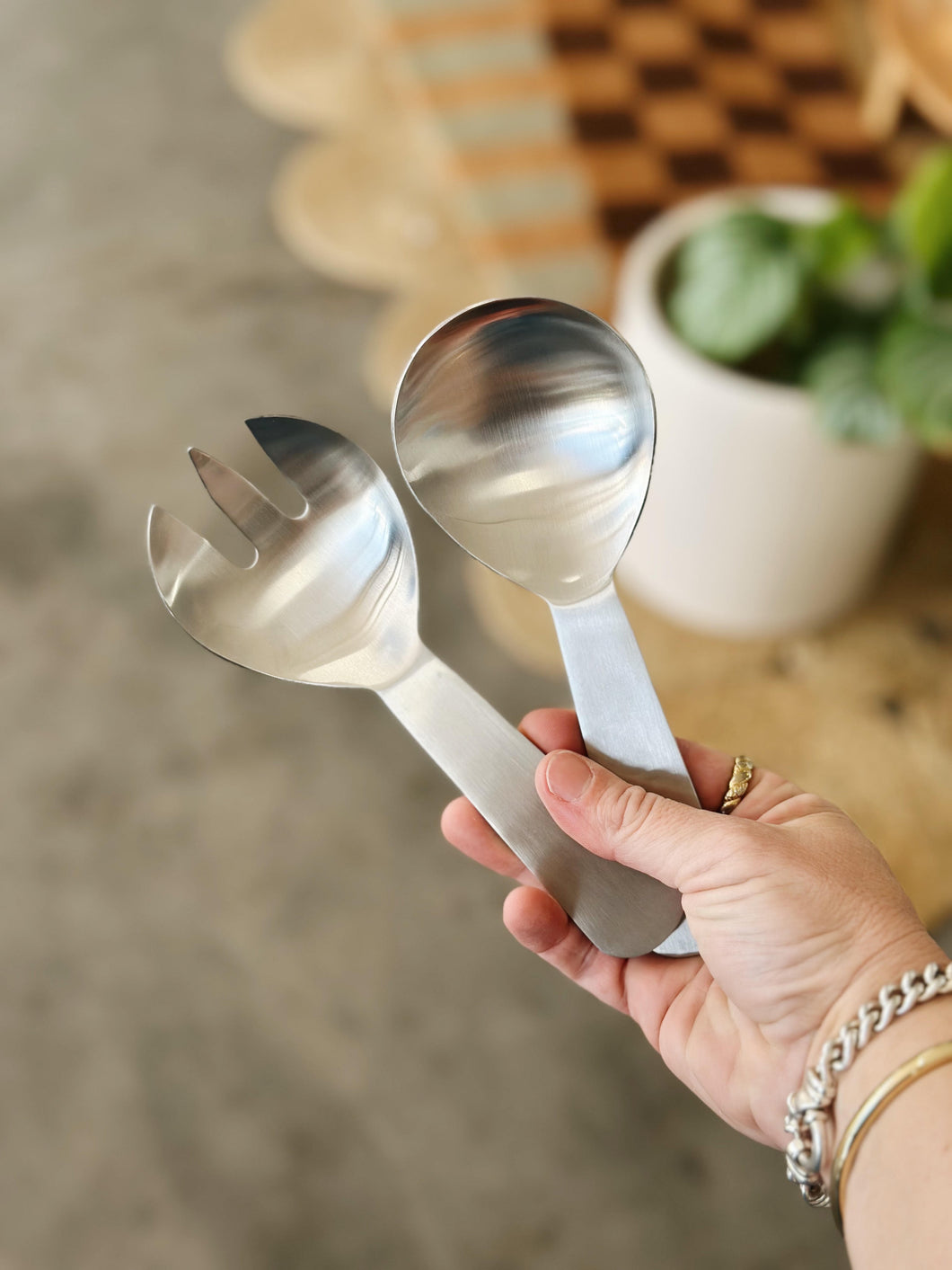 Satin Salad Server Set