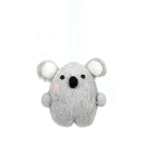 Wool Hanging Koala - Grey