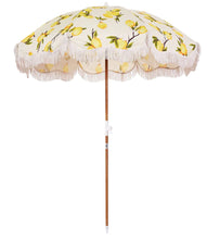 Holiday Vintage Lemons Beach Umbrella