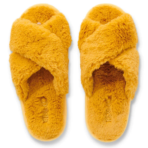Sale yellow fluffy slippers Outlet Black Friday